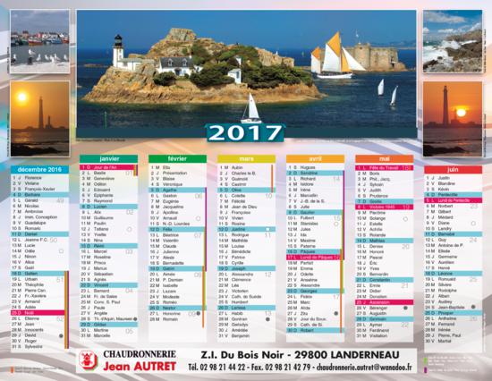 Calendrier 2017 430 x 335